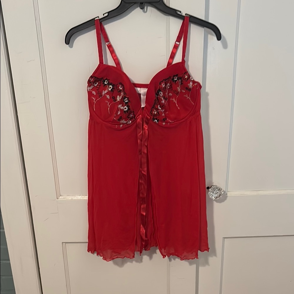 Cacique Red Sheer Lingerie